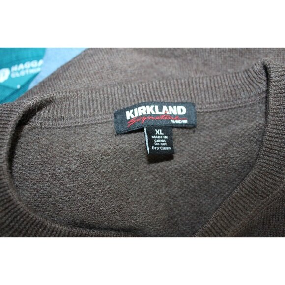 Kirkland Mens Brown Wool Cotton Blend Pullover Crew Neck Sweater XL - Picture 5 of 5
